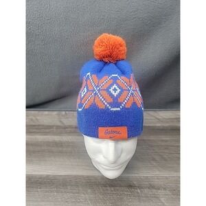 Nike University Of Florida Gators Blue Orange  Beanie Hat Puff Ball Winter Y2k